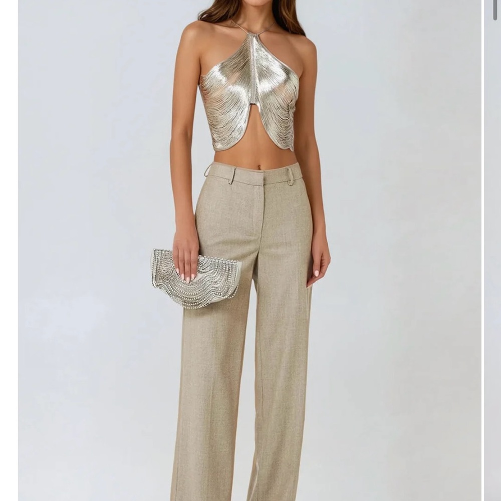 Silver Crop Top